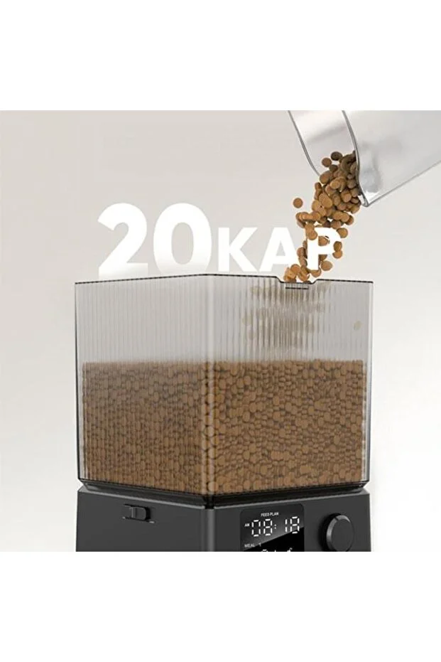 5 L Zaman Ayarlı Kedi ve Köpekler için İkili Otomatik Mama Kabı